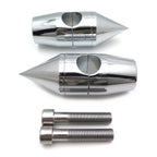 Chrome 1" Billet Spike Handlebar Risers for Harley Softail Dyna Sportster