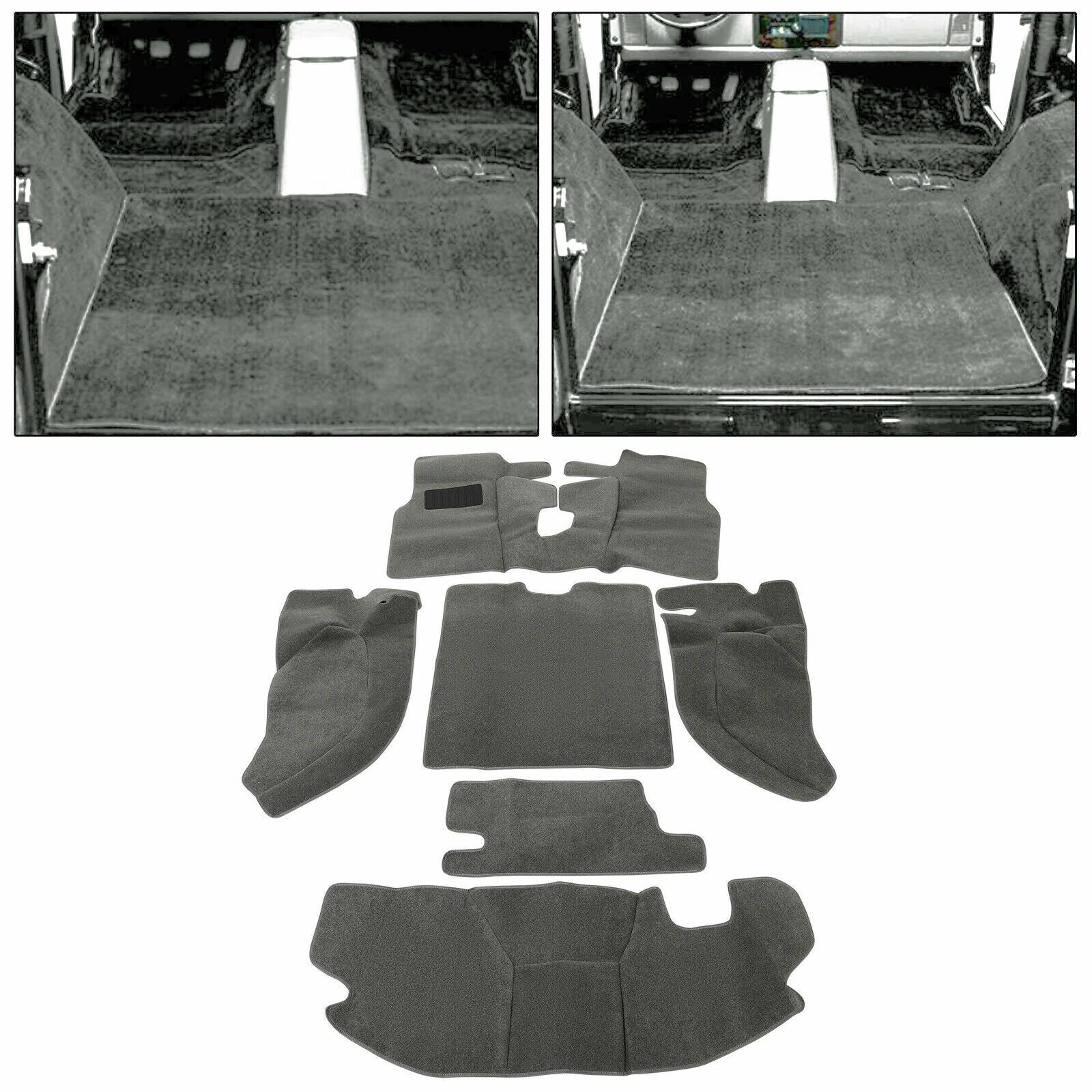 6pcs Interior Carpet Kit for Jeep Wrangler TJ (1997–2006) Gray
