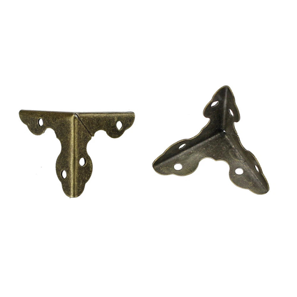 Set of 4 Iron Antique Bronze Corner Protector Guards for Furniture