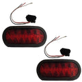 6" Oval Red LED Stop/Turn/Tail Light Kit for Trailer/Truck (Steel)