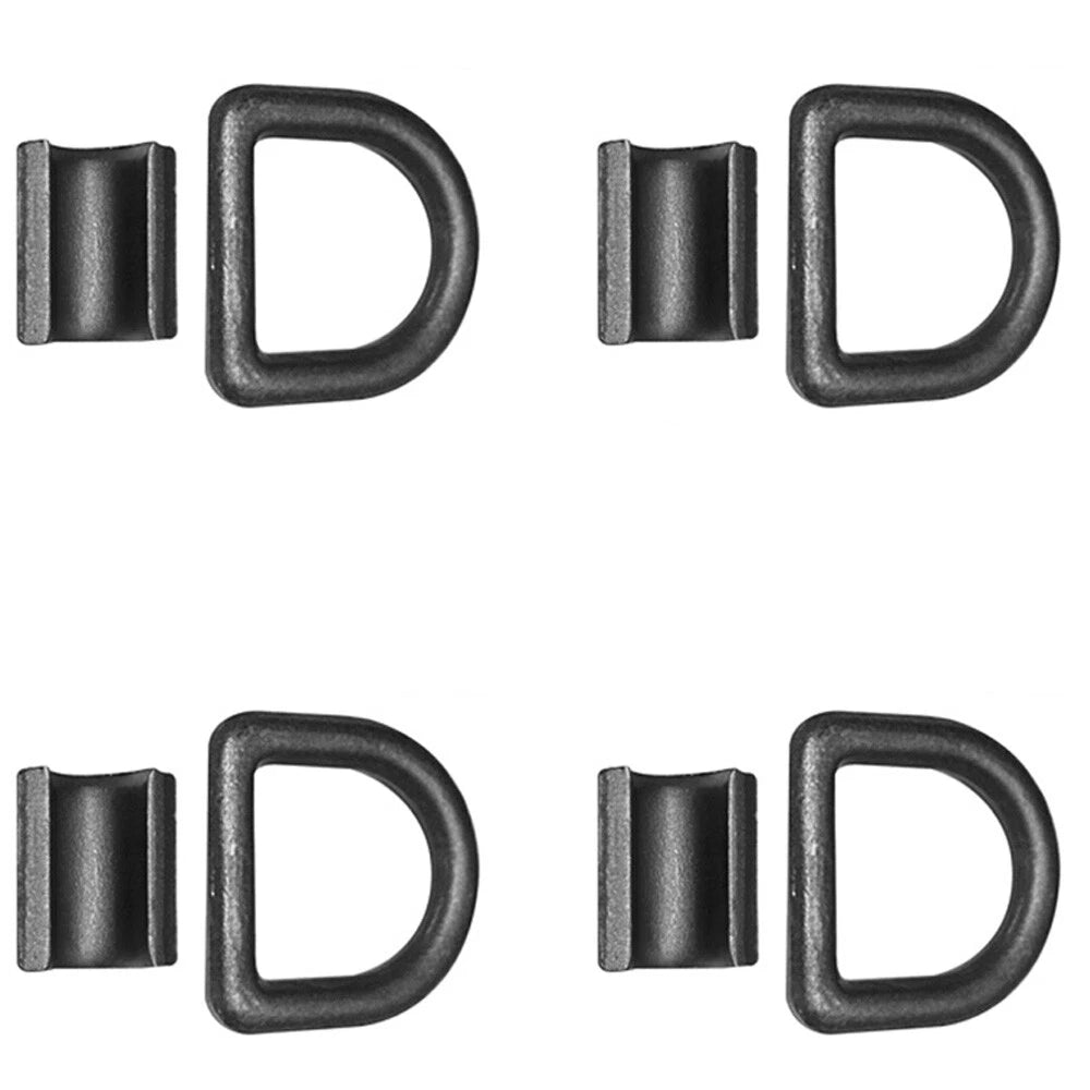 Set of 4 Forged Black 1/2" Bolt On D Ring Tie Down for Tractors RVs Campers
