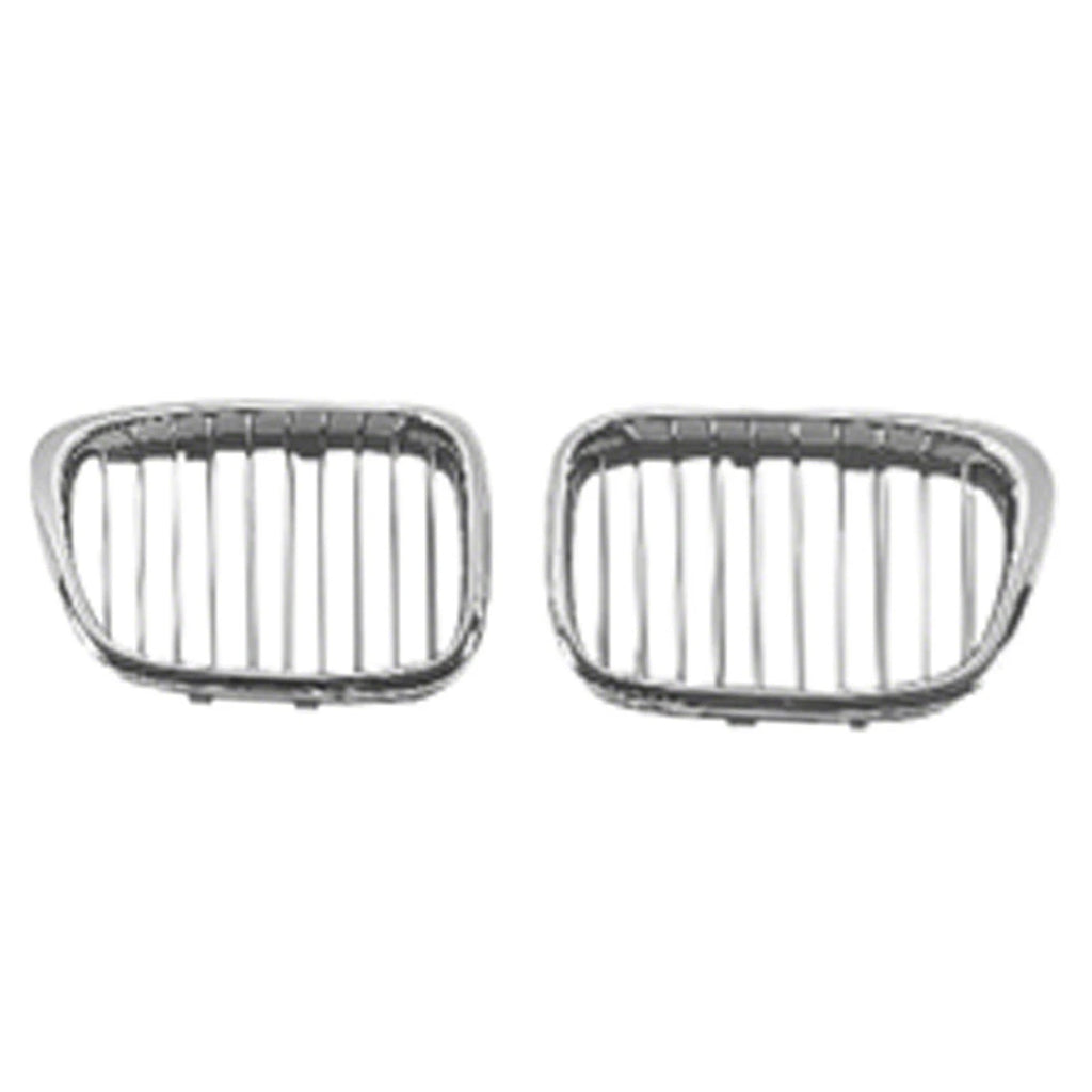 Replacement Black Chrome Plastic Driver Side Grille for BMW 5 Series (2001–2003)