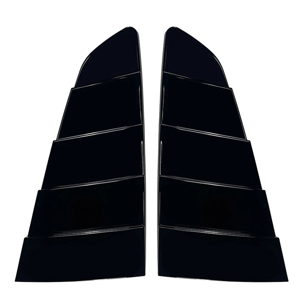 Glossy Black Rear Quarter Window Louvers for Ford Mustang (2015–2023)