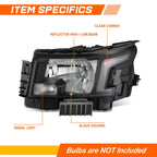 Left Side Headlight for Nissan Frontier (2022–2025) - Black Housing, Clear Lens