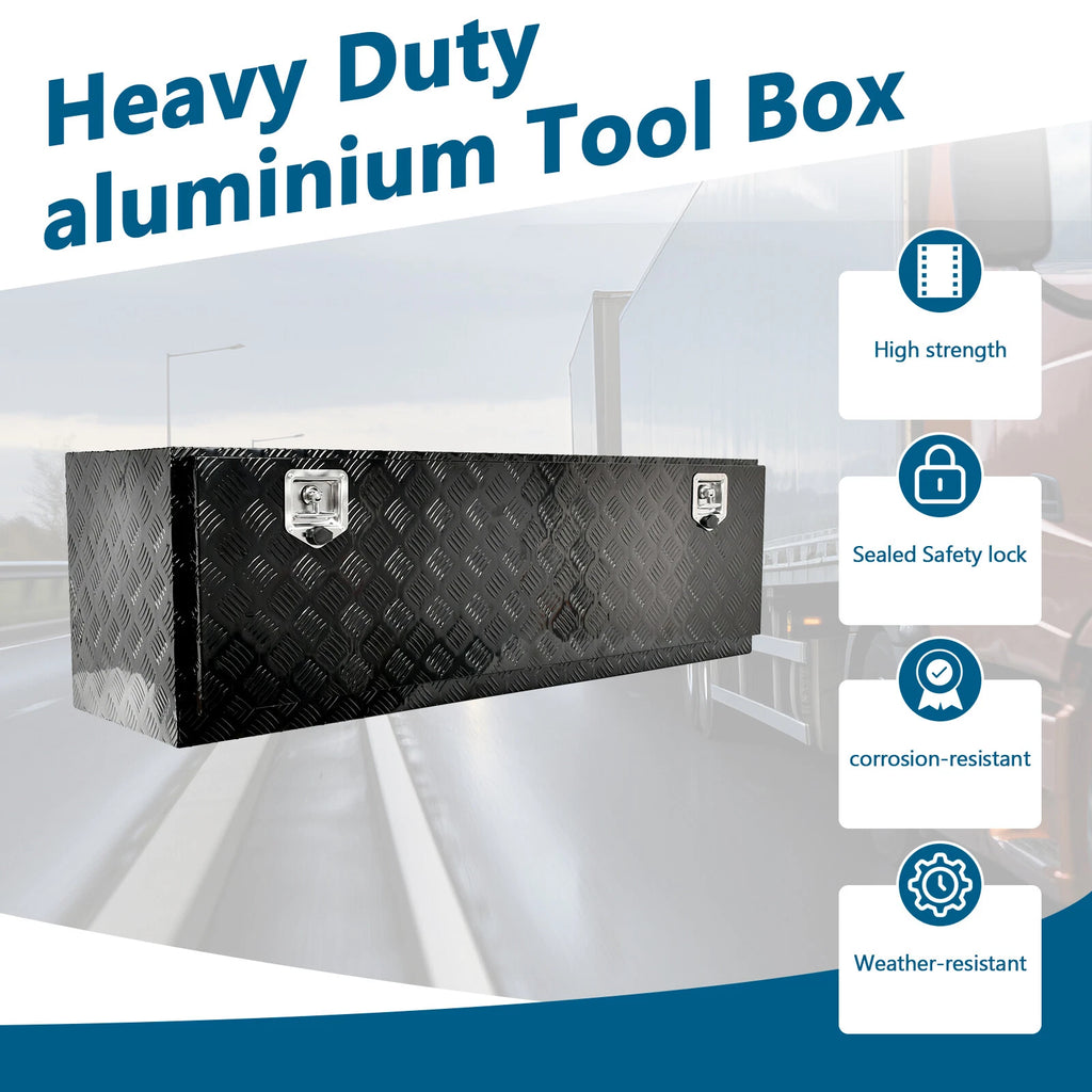 60" Black Aluminum Tool Box for Pickup Truck (Fits Most Models)