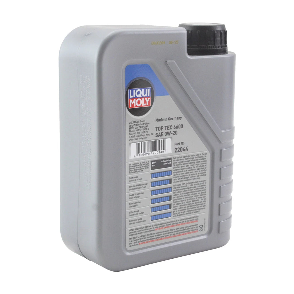 Set of 2 Liqui Moly Top Tec 6600 0W-20 Engine Motor Oil (2L)
