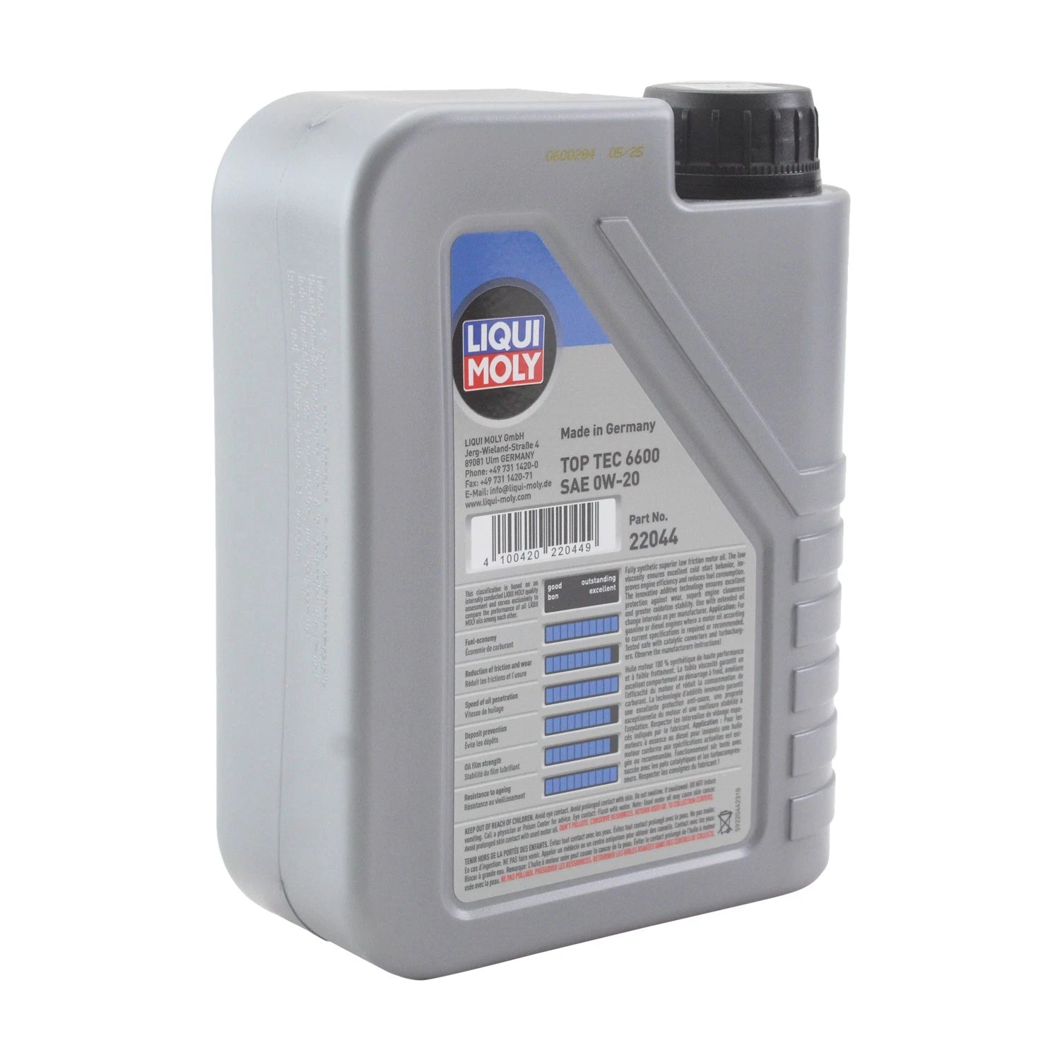 Set of 2 Liqui Moly Top Tec 6600 0W-20 Engine Motor Oil (2L)