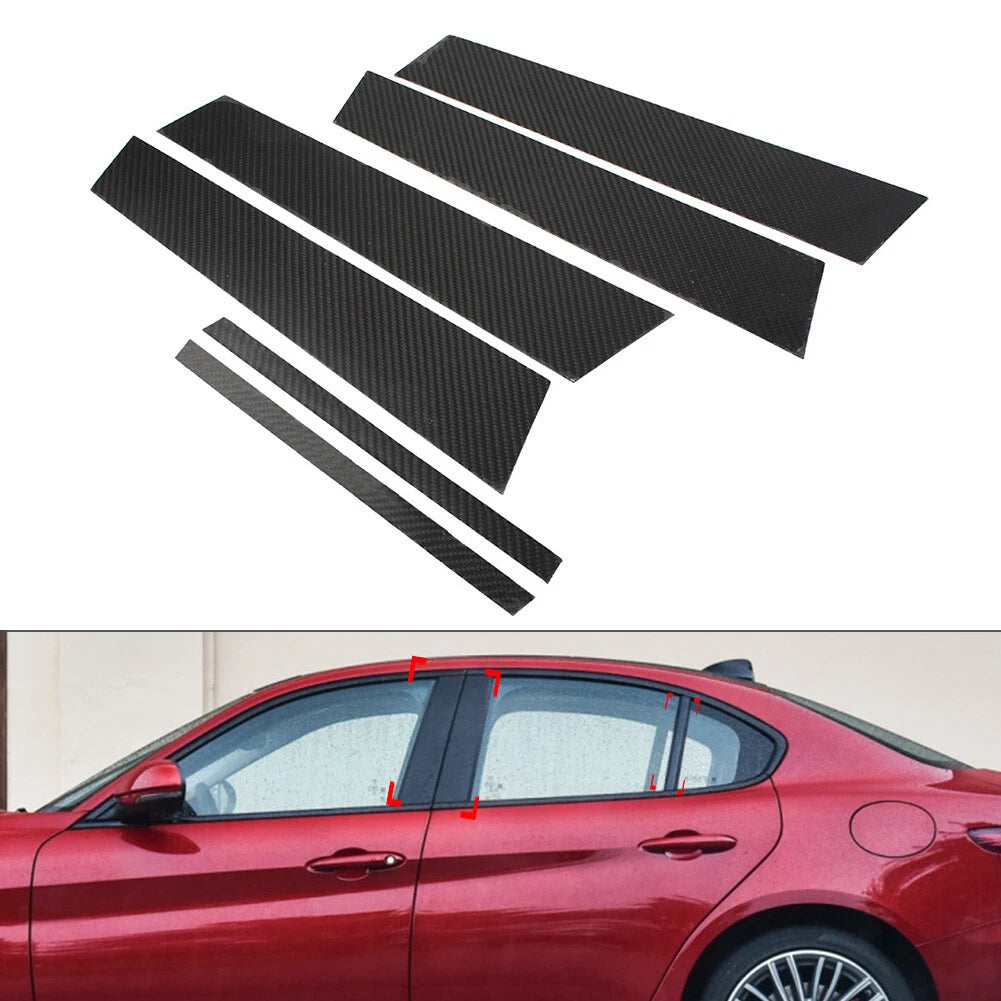 Set of 6 B Pillar Post Cover Trim for Alfa Romeo Giulia (2017–2021)