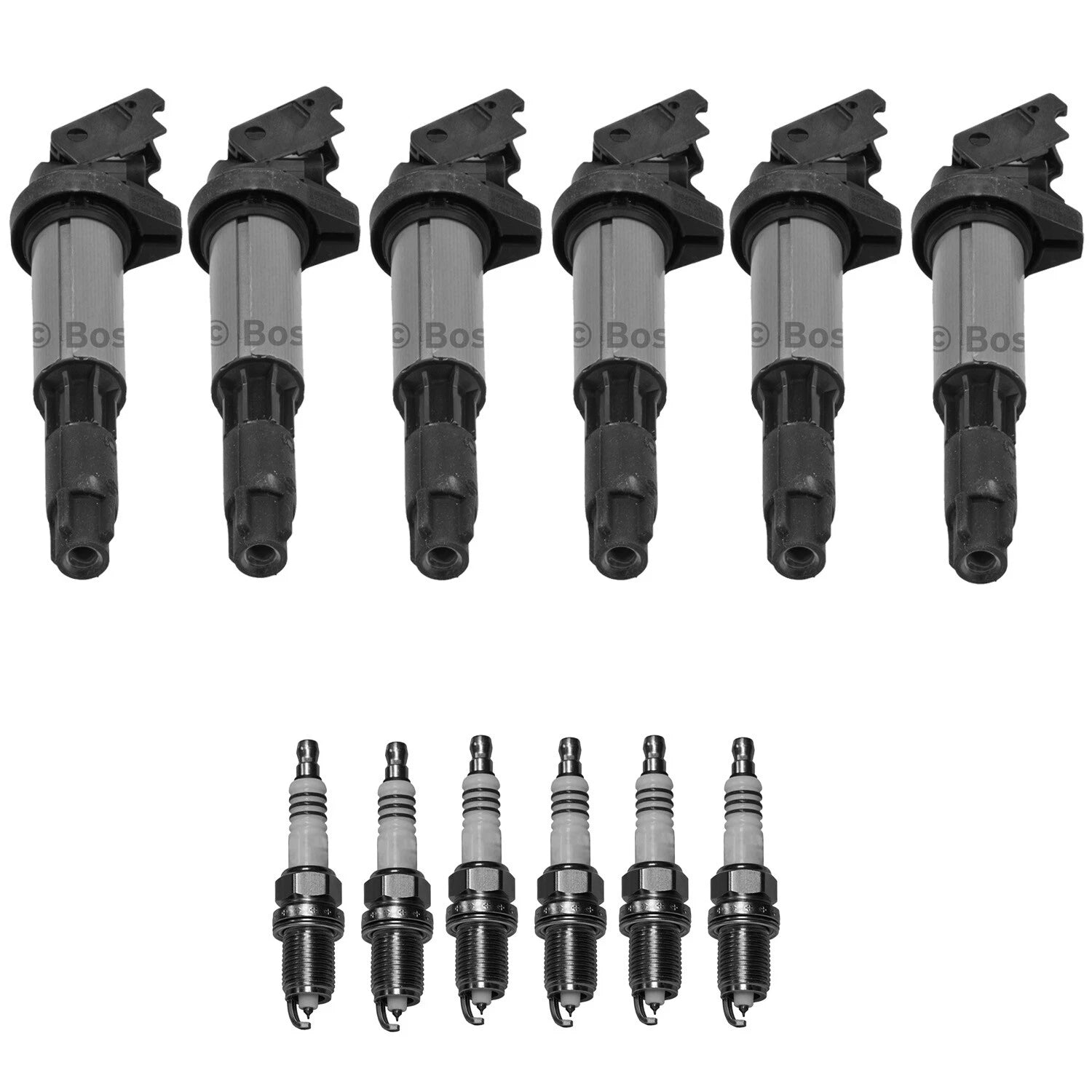 Set of 6 Ignition Coils & Spark Plugs for Acura TL, BMW E60, E46, E53