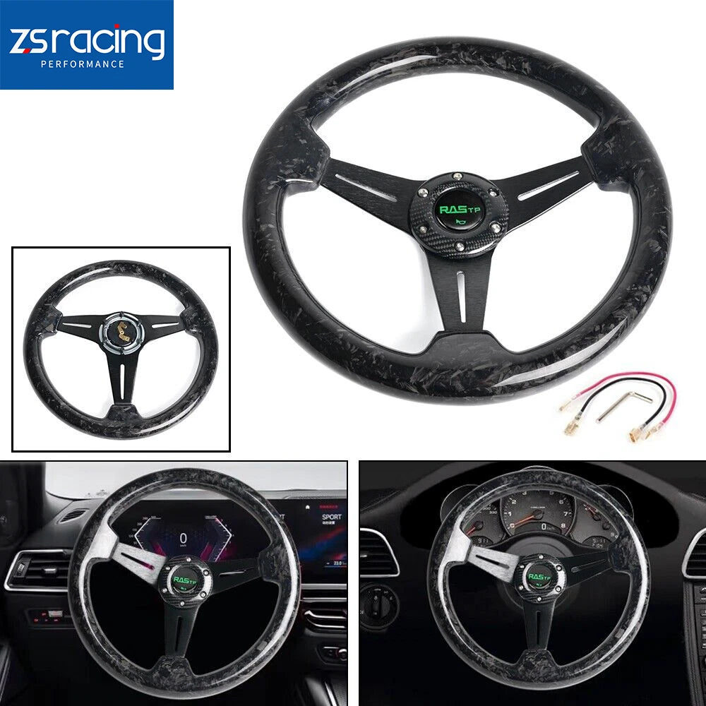 6 Bolt 14 Inch Universal Forged Carbon Fiber Racing Steering Wheel