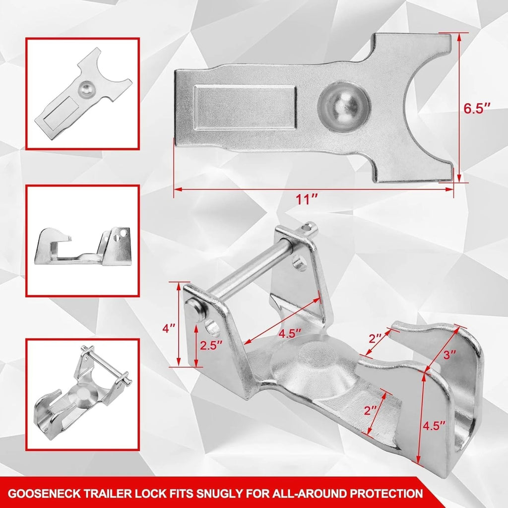 Gooseneck Trailer Lock for RVs and Livestock Haulers (Fits Most Trailers)