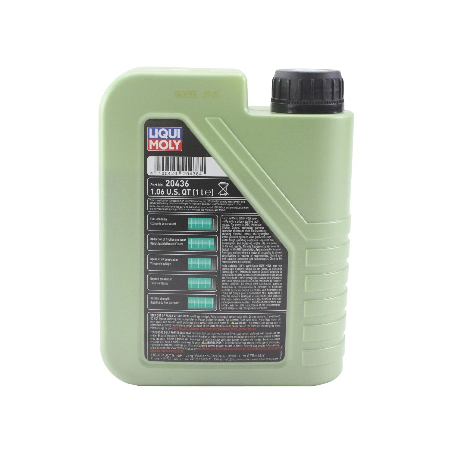 Set of 4 Liqui Moly Molygen 0W-20 Engine Motor Oil for (2015–2023)