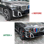 Gloss Black Front Bumper Duct Vents Fin Trim for BMW X5 G05 (2023–2023)