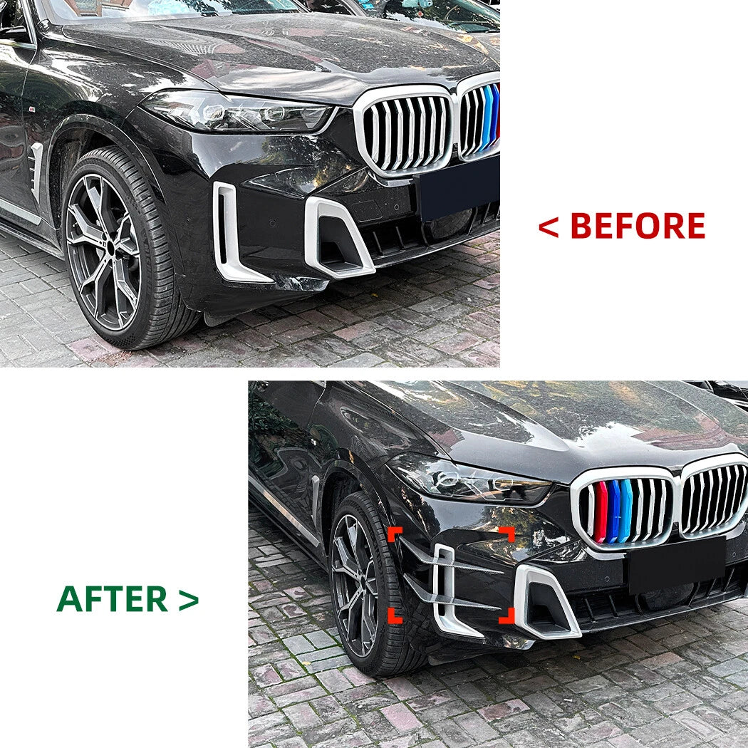 Gloss Black Front Bumper Duct Vents Fin Trim for BMW X5 G05 (2023–2023)