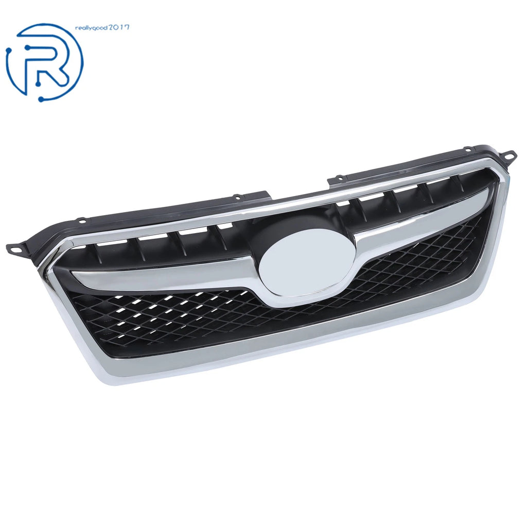 Front Bumper Upper Grille for Subaru XV Crosstrek (2013-2015) Black Mesh Chrome