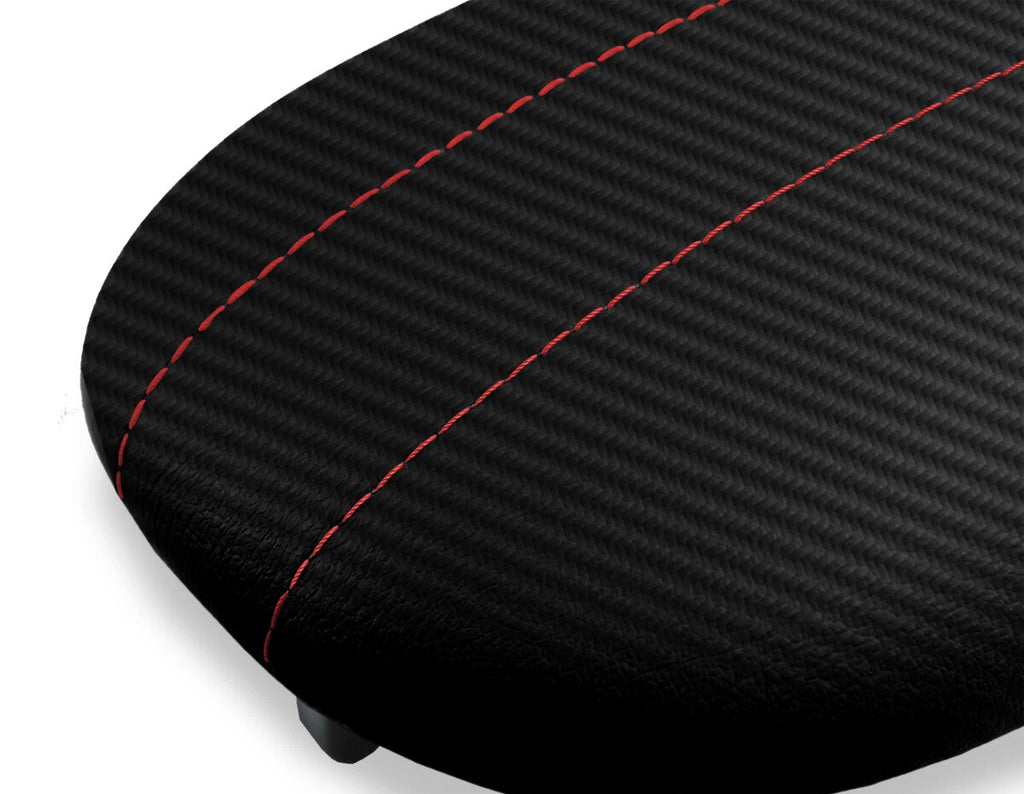 Carbon Fiber Console Lid Cover for Ford Expedition (1997–2002) Black Red Stitch