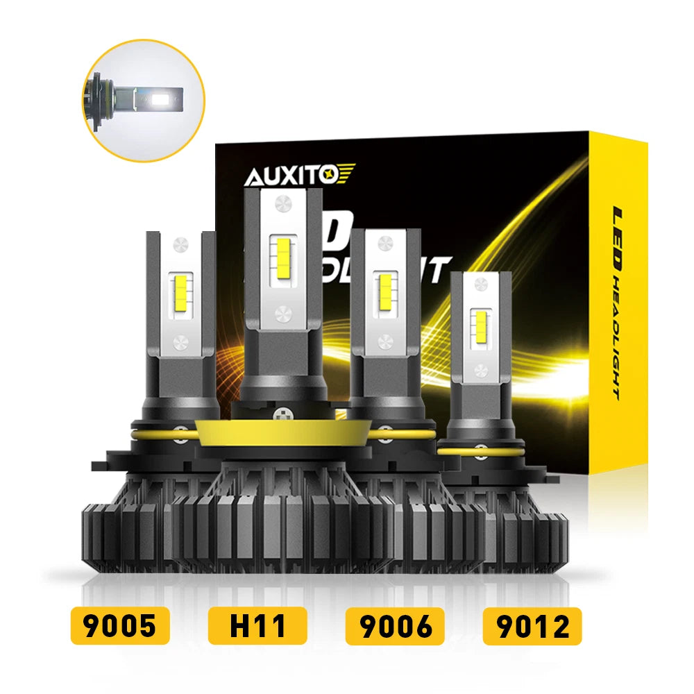 Set of 4 AUXITO H4 H11 9005 9012 9006 H7 LED Headlight Fog Bulbs 6500K
