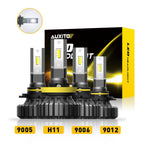Set of 4 AUXITO H4 H11 9005 9012 9006 H7 LED Headlight Fog Bulbs 6500K