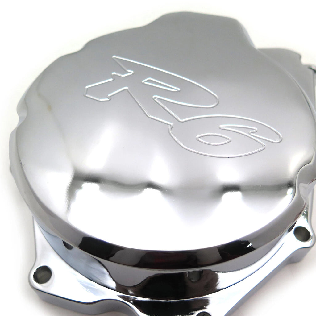 Motorcycle Engine Stator Cover for Yamaha YZF-R6 (2006–2021) Chrome "R6" Logo