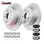 Rear Solid Brake Rotors & Pads Kit for Toyota Camry Avalon Lexus ES300h (2012–2023)