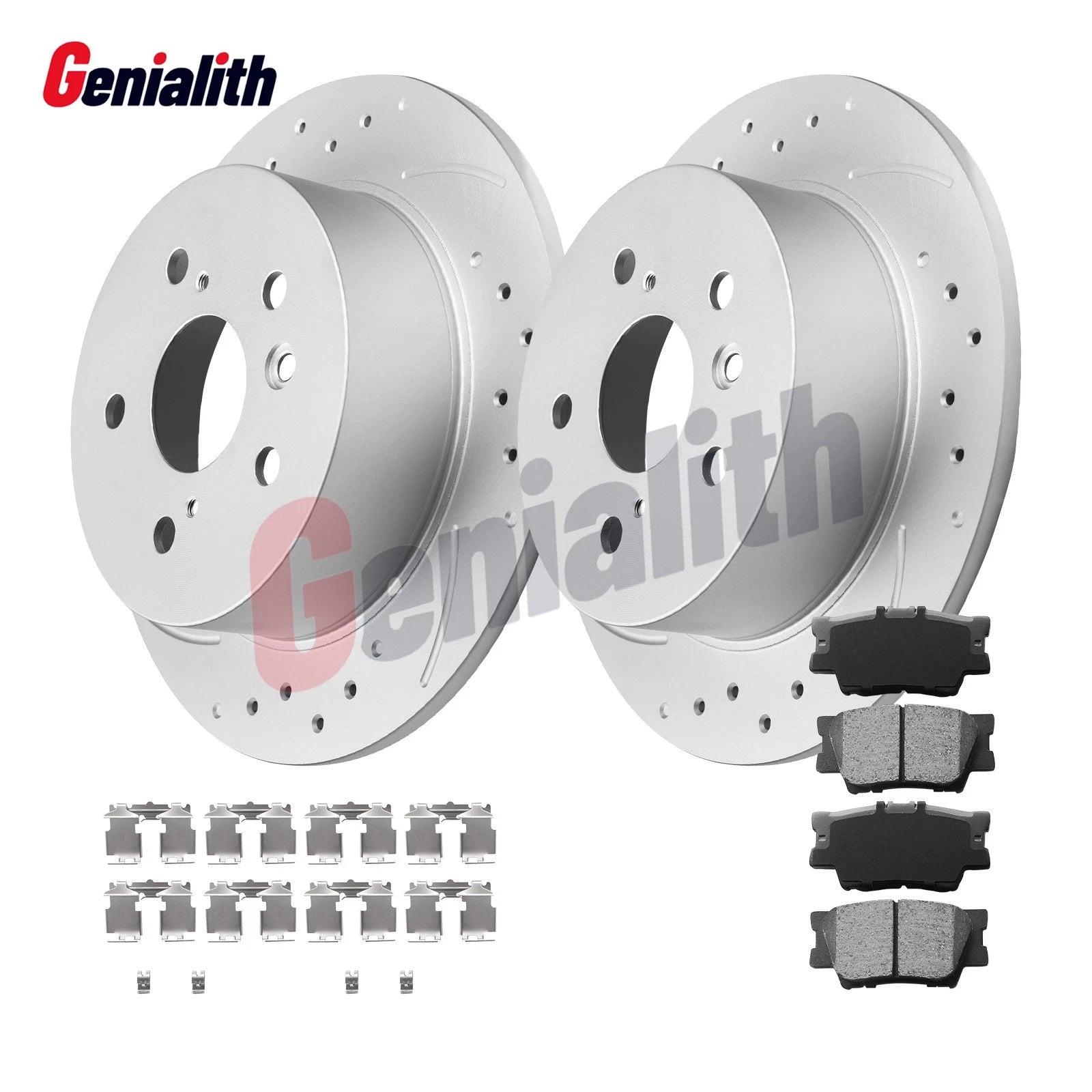 Rear Solid Brake Rotors & Pads Kit for Toyota Camry Avalon Lexus ES300h (2012–2023)