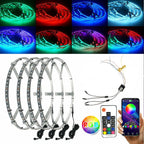 LED Wheel Ring Rim Lights for Universal Vehicles (15.5", RGB, Bluetooth)