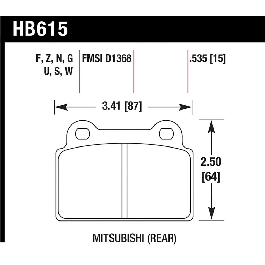 Set of 2 Rear Brake Pads for Mitsubishi Lancer (2008–2014)