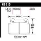 Set of 2 Rear Brake Pads for Mitsubishi Lancer (2008–2014)