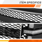 Badgeless Honeycomb Mesh Front Bumper Grille for Ford F-150 (2021–2023) w/RGB LED DRL