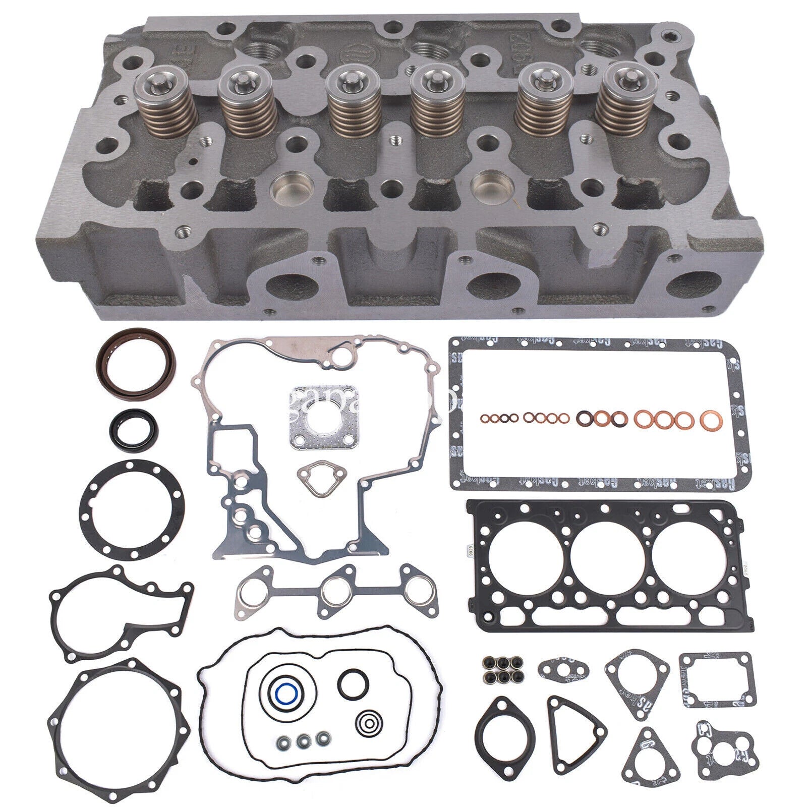 Complete Cylinder Head w/Valves Gasket Kit for Kubota RTV 900 (2004–2018)