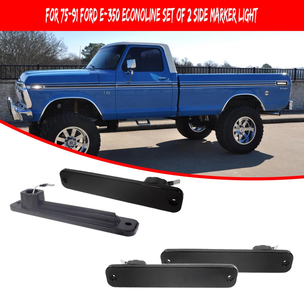 4X Smoked LED Side Marker Lights for Ford F100 F150 F250 F350 (1973–1979)