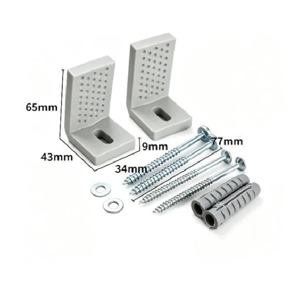 Toilet Base Mounting Kit L Shape Screws 34mm 43mm 65mm for Single Unit