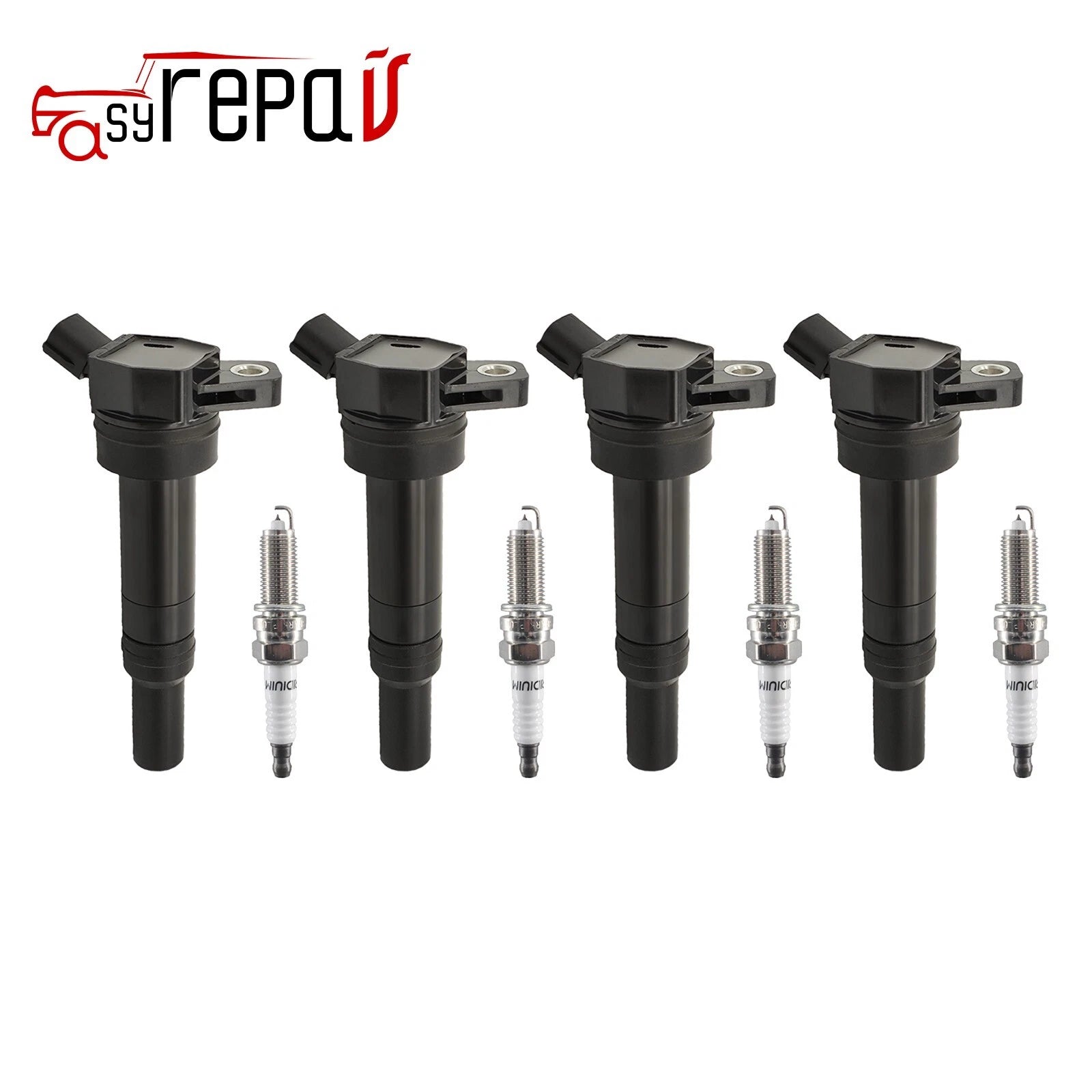 Set of 4 Ignition Coils + 4 Spark Plugs for Hyundai Elantra GT Tucson Kia Soul Forte5