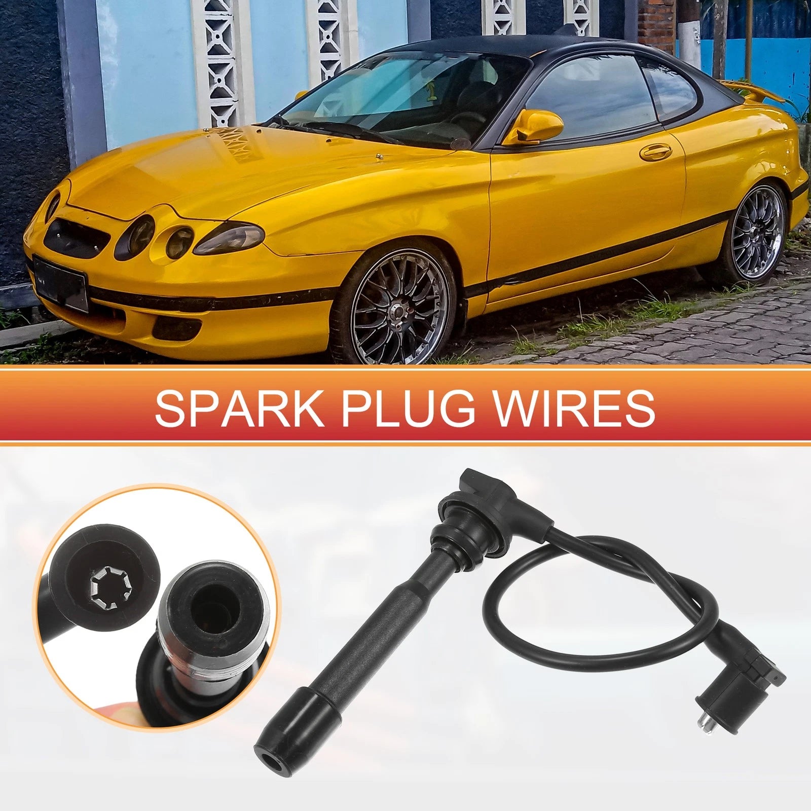 Set of 4 Spark Plug Wire Ignition Coil Cables No. 2750123B70 for Hyundai Elantra (2011–2016)
