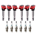 Set of 6 Ignition Coils & Denso Iridium Spark Plugs for Audi Q5 S5 (2009–2017)