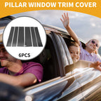 6 Pcs Door Pillar Window Trim for Honda STEPWGN (2022–2024) Carbon Fiber Black