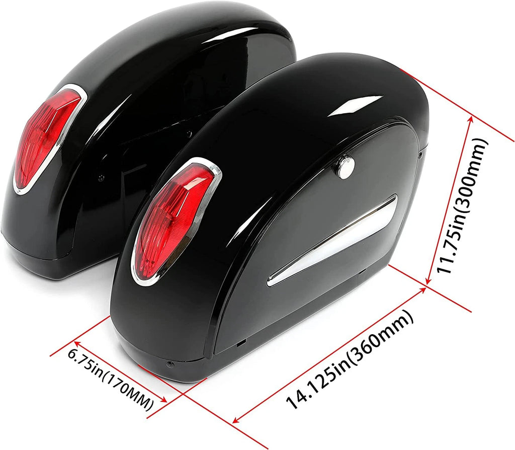 Saddlebag Bags with Lights for Kawasaki Vulcan (Cruiser)