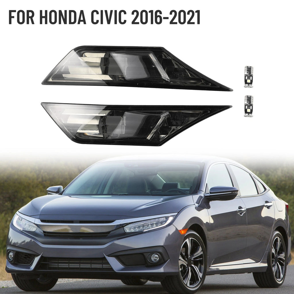 Smoked Side Marker Lamp Turn Signal Light with LED for Civic (2016–2021)