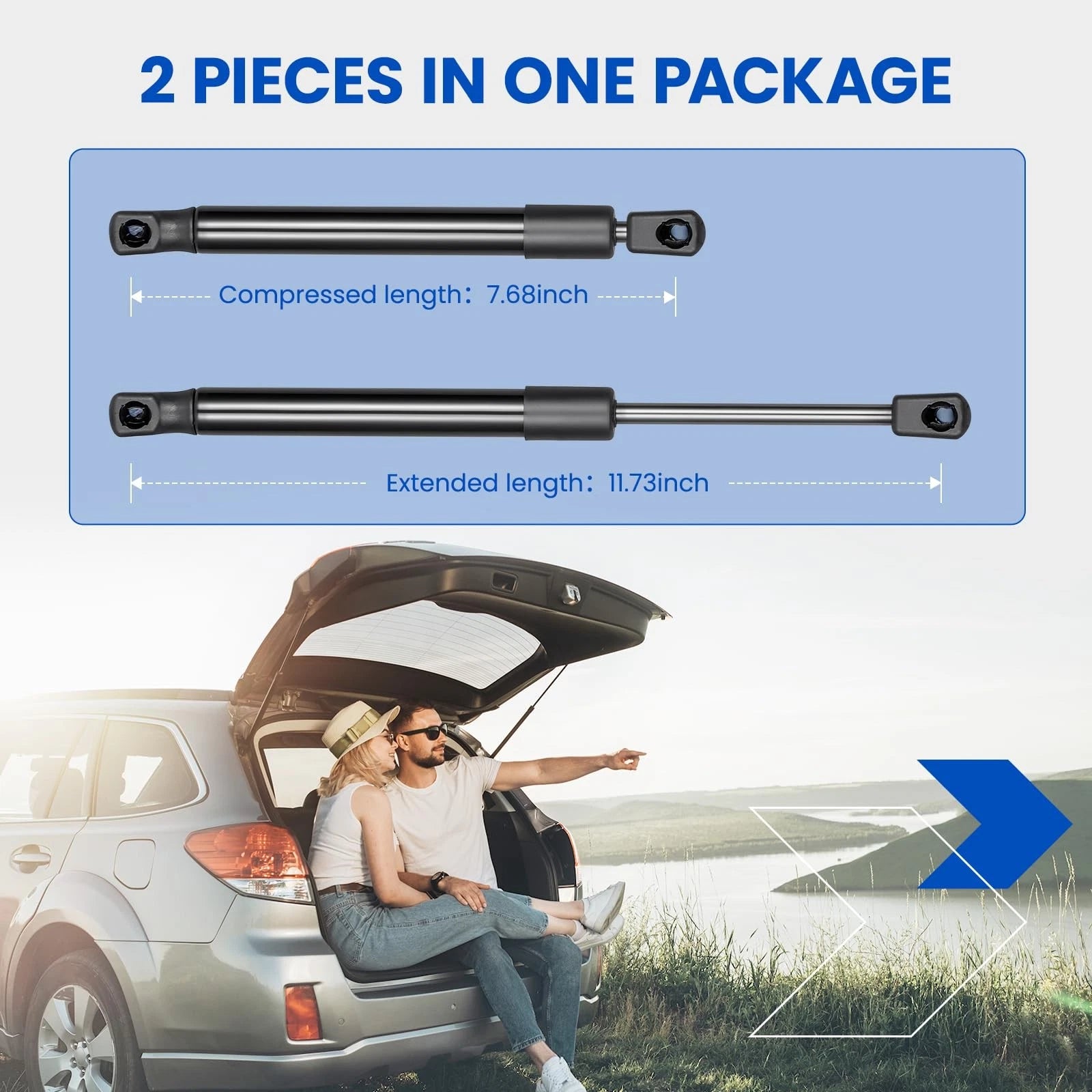 2X Rear Trunk Lid Lift Support Struts for Mitsubishi Lancer (2008–2016)