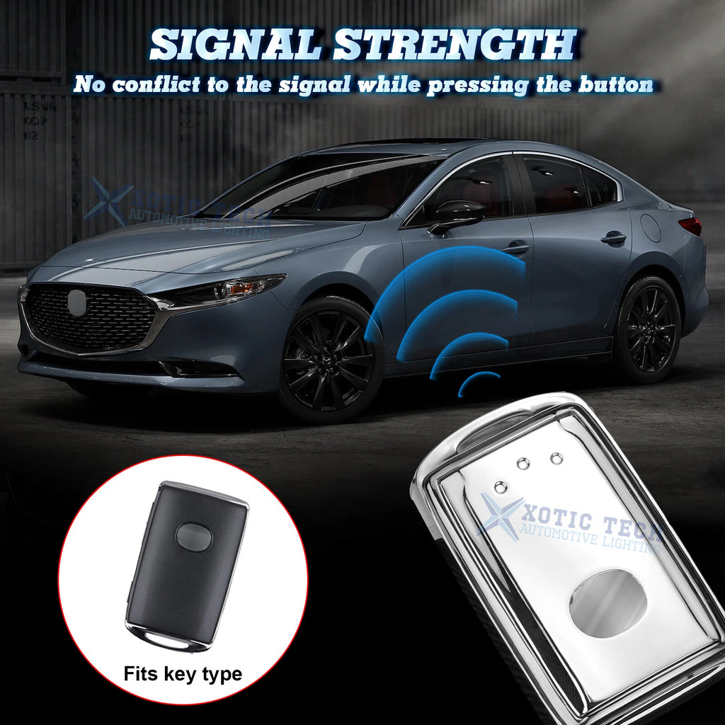 TPU Full Protection Remote Key Cover with Keychain for Mazda (2014-2020)