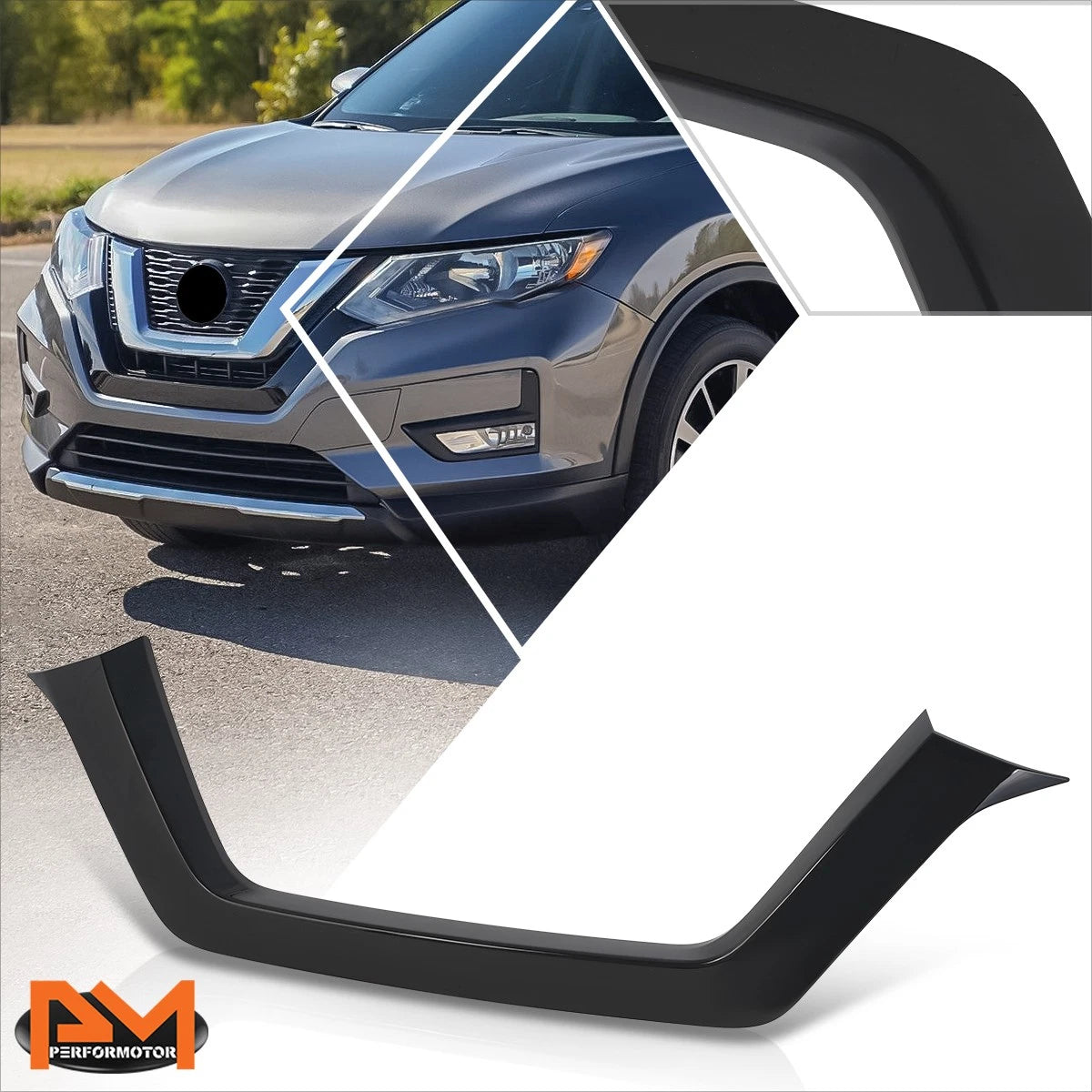 Front Lower Grille Molding for Nissan Rogue (2017–2020) Smooth Black