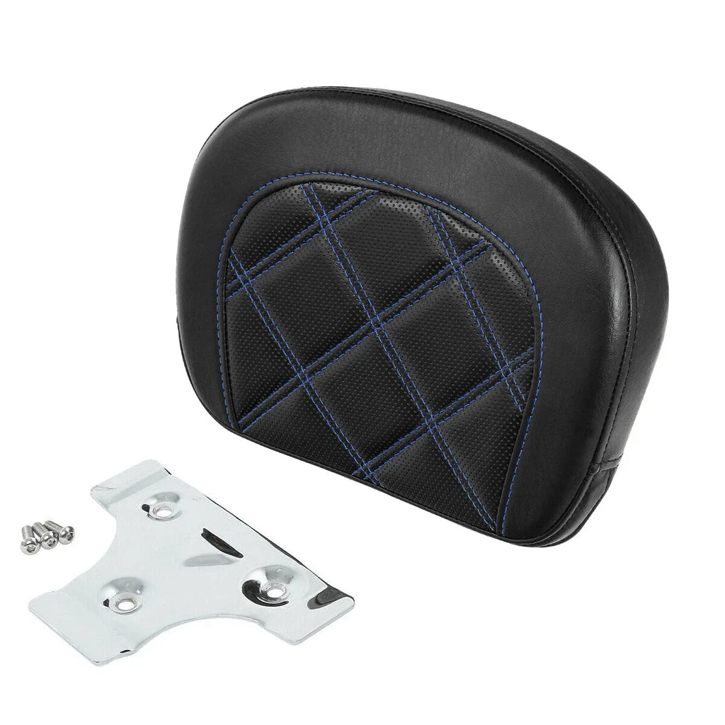 Blue Stitching Passenger Sissy Bar Backrest Pad for Harley Street Road Glide