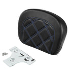 Blue Stitching Passenger Sissy Bar Backrest Pad for Harley Street Road Glide