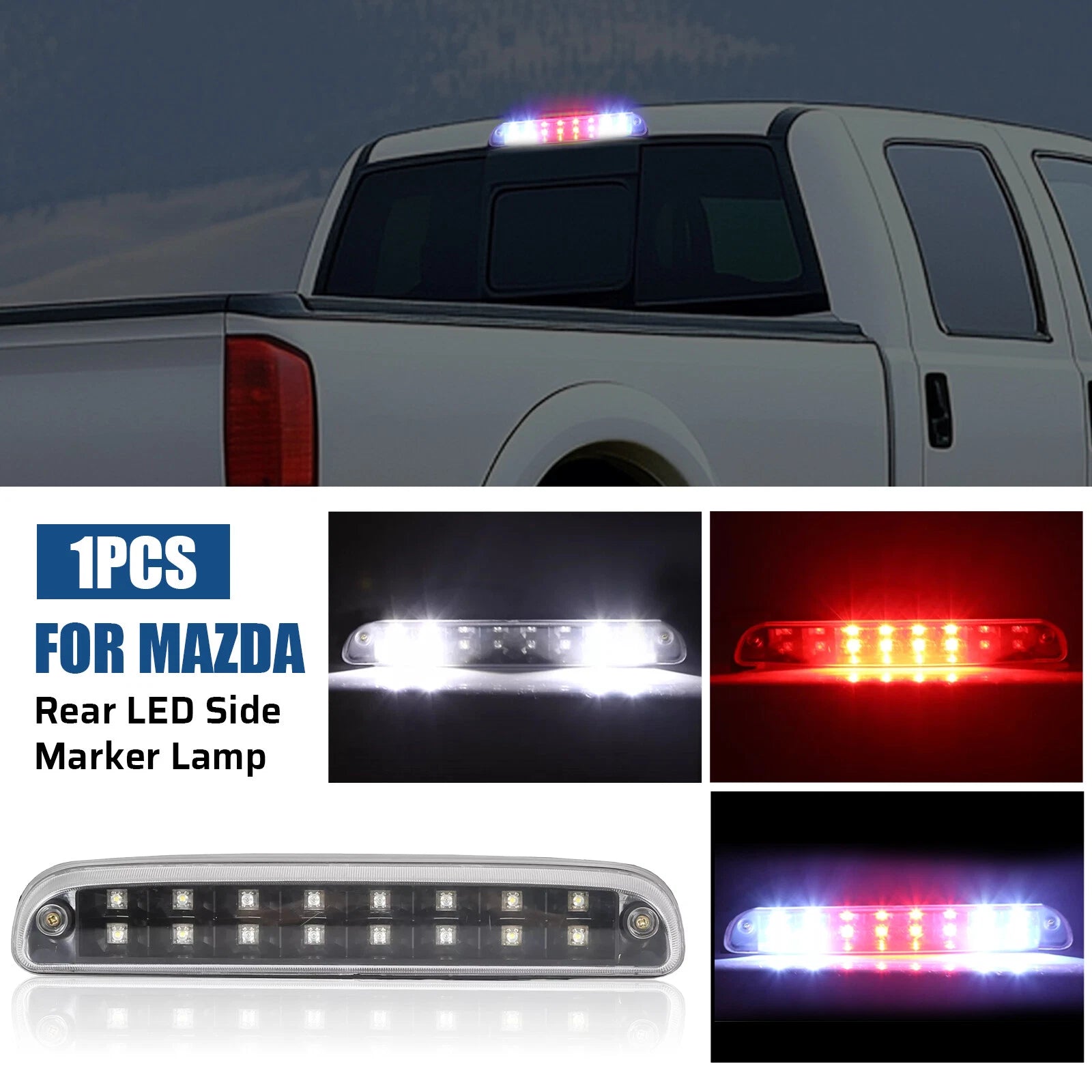 Clear LED 3rd Brake Light for Ford F250 F350 F450 F550 Super Duty (1999–2016)