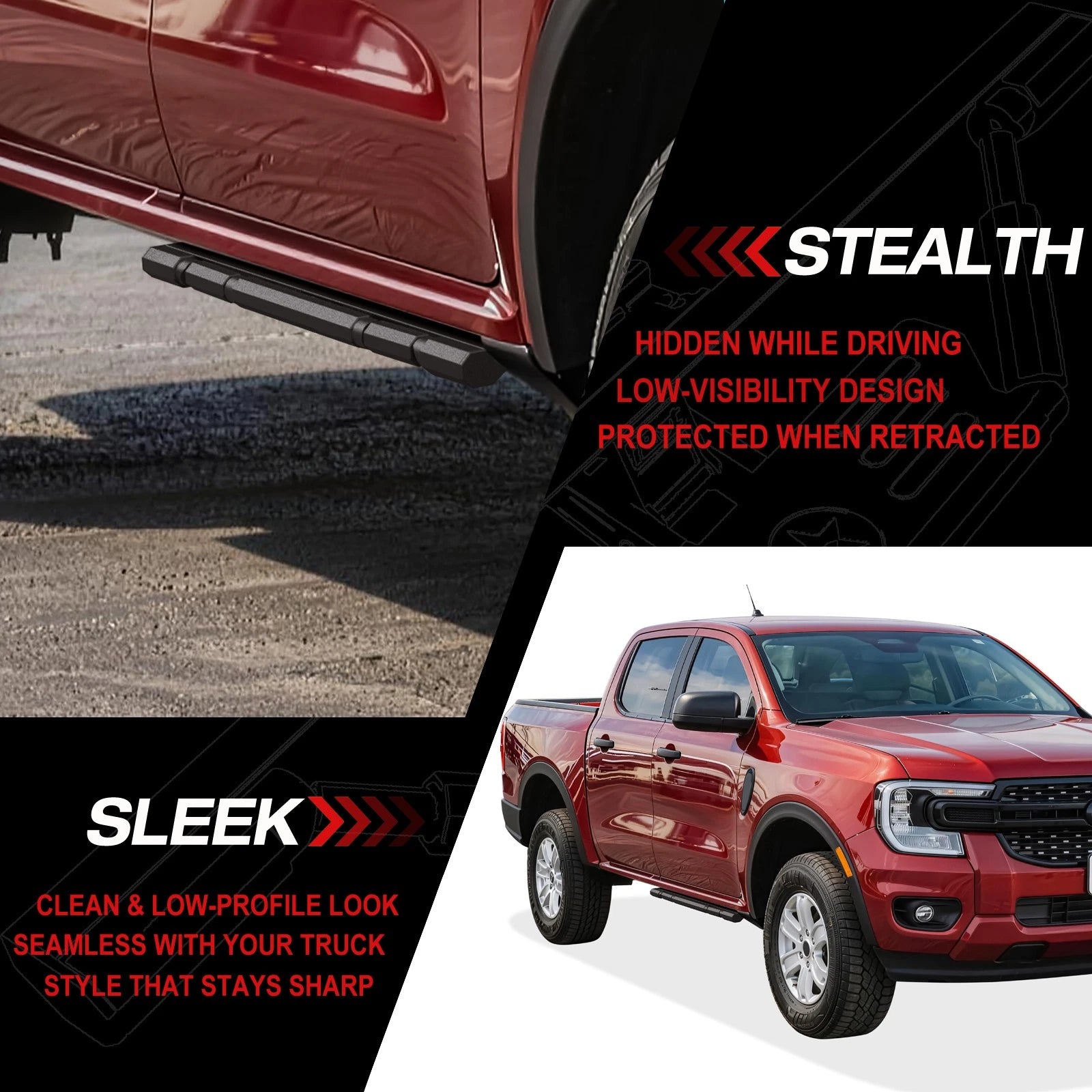 Power Running Board for Ford Ranger SuperCrew Cab (2019-2026)