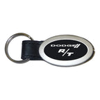 Black Leather Oval Keychain - Officially Licensed for Dodge R/T