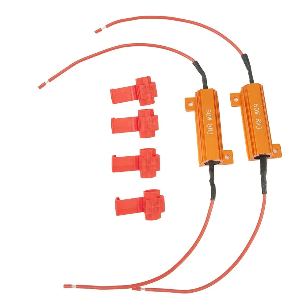 4 x 12V LED LOAD RESISTORS 50W 8 OHM for LED TAIL LIGHTS BULB FLASH INDICATORS