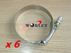 6 x 3.3 Inch Steel T-Bolt Silicone Hose Clamp