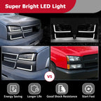 Smoke Headlights Bumper Lamps for Chevy Silverado Avalanche (2003–2007) w/ LED DRL