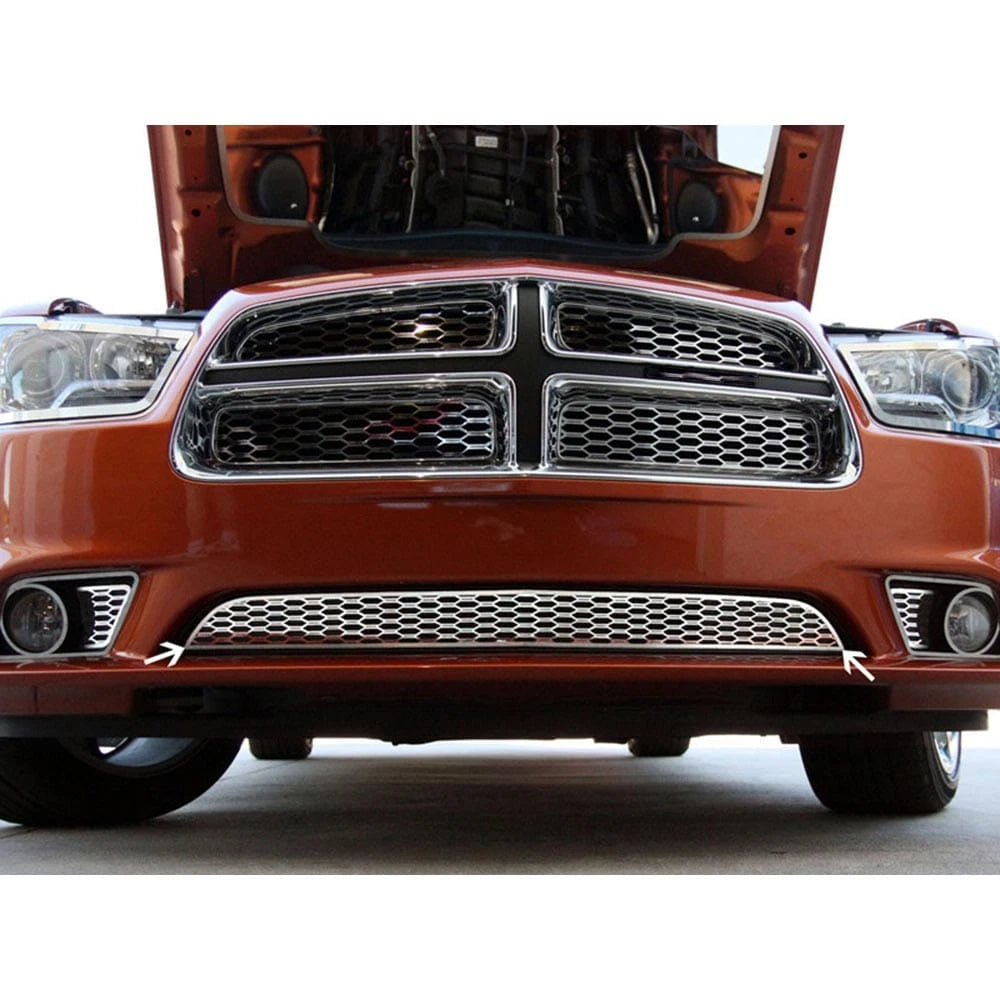 1pc Polished Stainless Steel Lower Grille Overlay for 2011-2013 Dodge Charger